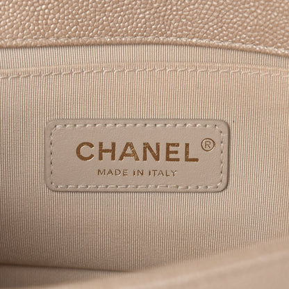 Chanel Caviar Chevron Quilted Small Boy Flap Dark Beige 6 of 14