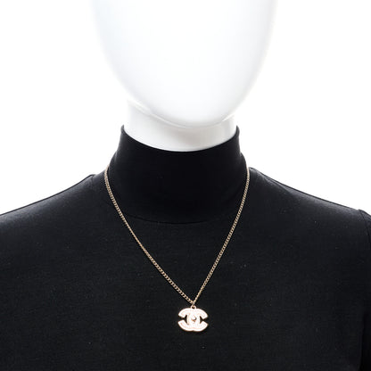 Chanel Metal Resin CC Turnlock Necklace Pink Gold 2 of 5