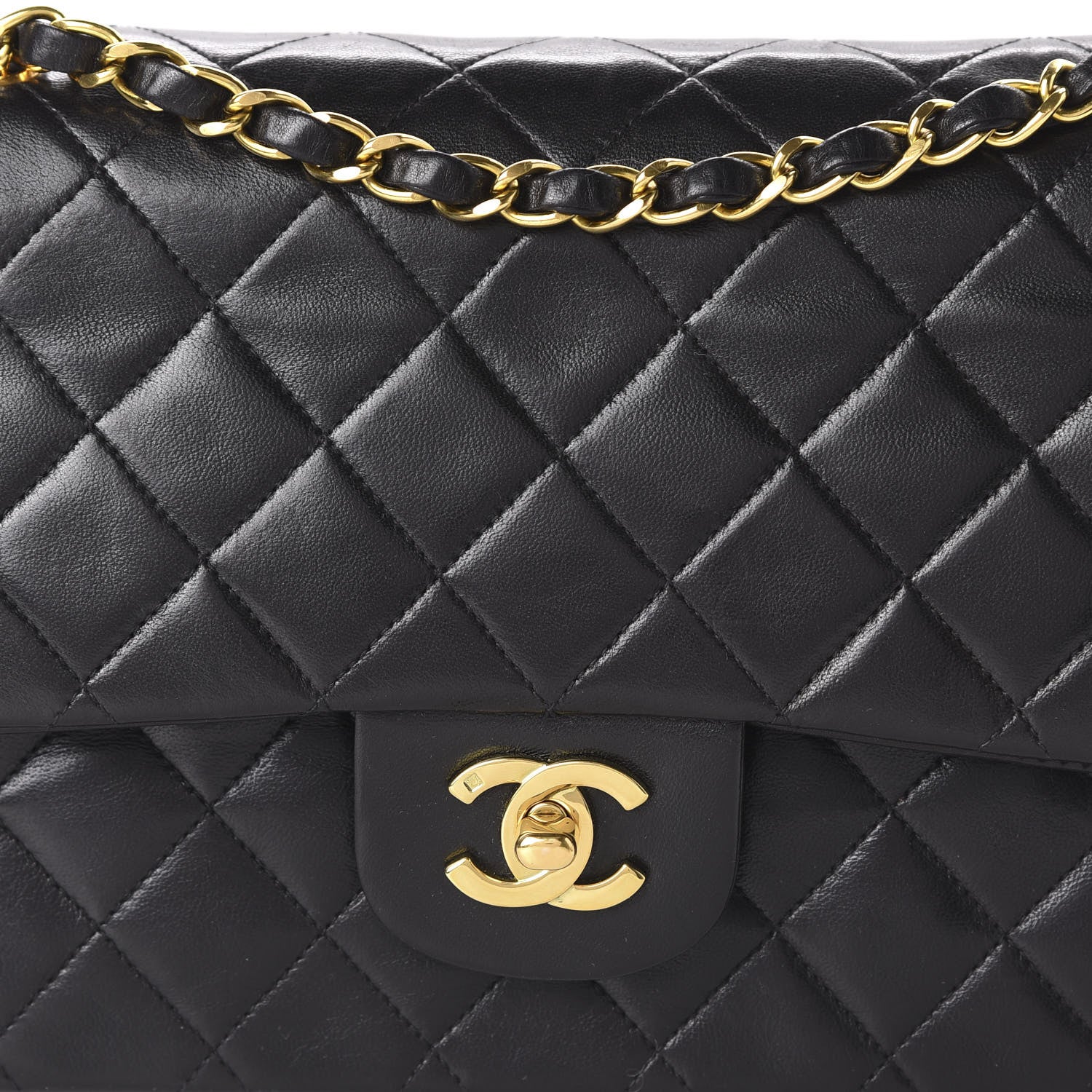 Chanel Lambskin Quilted Medium Double Flap Black 9 of 11