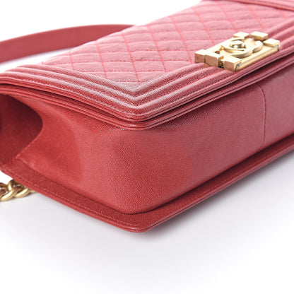 Chanel Caviar Quilted Medium Boy Flap Red 10 of 10
