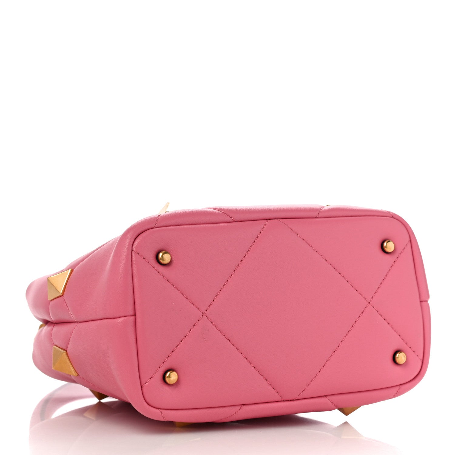 Valentino Garavani Nappa Small Roman Stud The Handle Bag Flamingo Pink 4 of 10