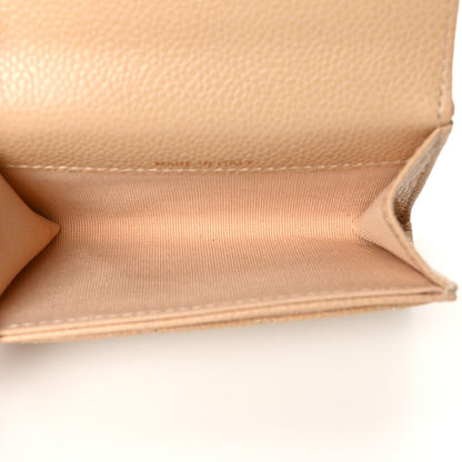 Chanel Caviar Quilted Flap Card Holder Wallet Beige 5 of 9