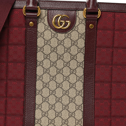 Gucci Monogram GG Mignon Textured Dollar Calfskin GG Supreme Monogram Quilted Mini GG Large Tote Bag Burgundy Beige Ebony 8 of 11