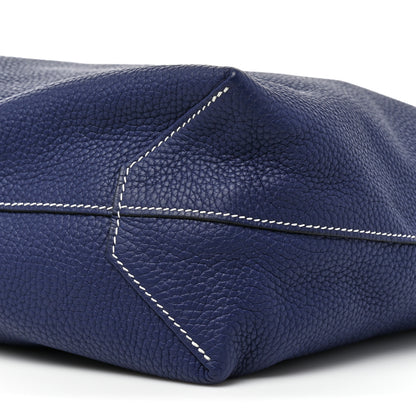 Hermes Taurillon Clemence Double Sens 45 Reversible Tote Gold Bleu Encre 13 of 14