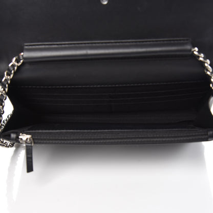 Chanel Patent Quilted Wallet On Chain WOC Black 5 of 9