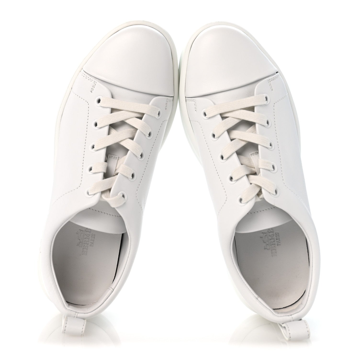 Hermes Calfskin Womens Happy Sneakers 38 White 2 of 10