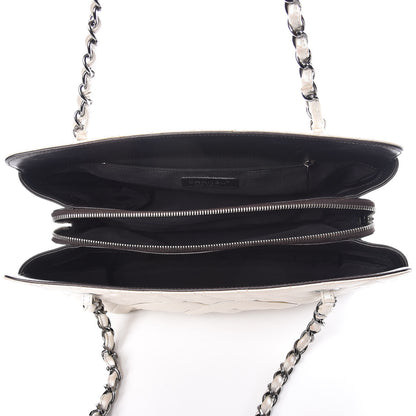 Chanel Metallic Lambskin Quilted Mademoiselle Tote Pearl 7 of 13