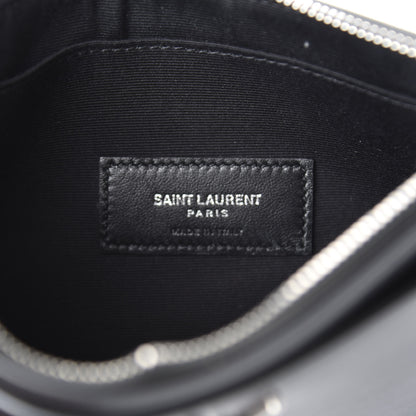 Saint Laurent Smooth Calfskin Monogram Zip Bill Pouch Black 6 of 8
