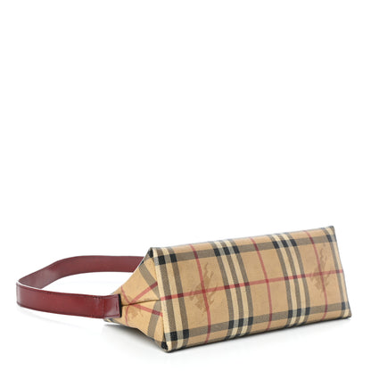 Burberry Haymarket Check Shoulder Bag Military Red 4 of 9