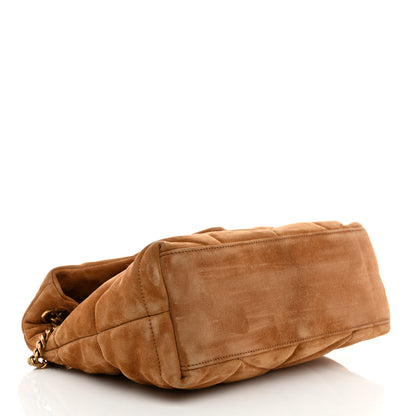 Saint Laurent Suede Calfskin Quilted Small Loulou Puffer Monogram Chain Satchel Cinnamon 4 of 10