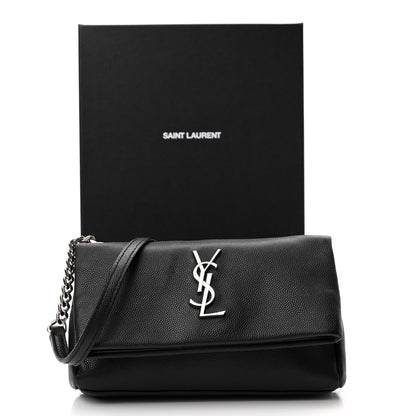 Saint Laurent Grain De Poudre Monogram Toy West Hollywood Fold-Over Bag Black 10 of 10