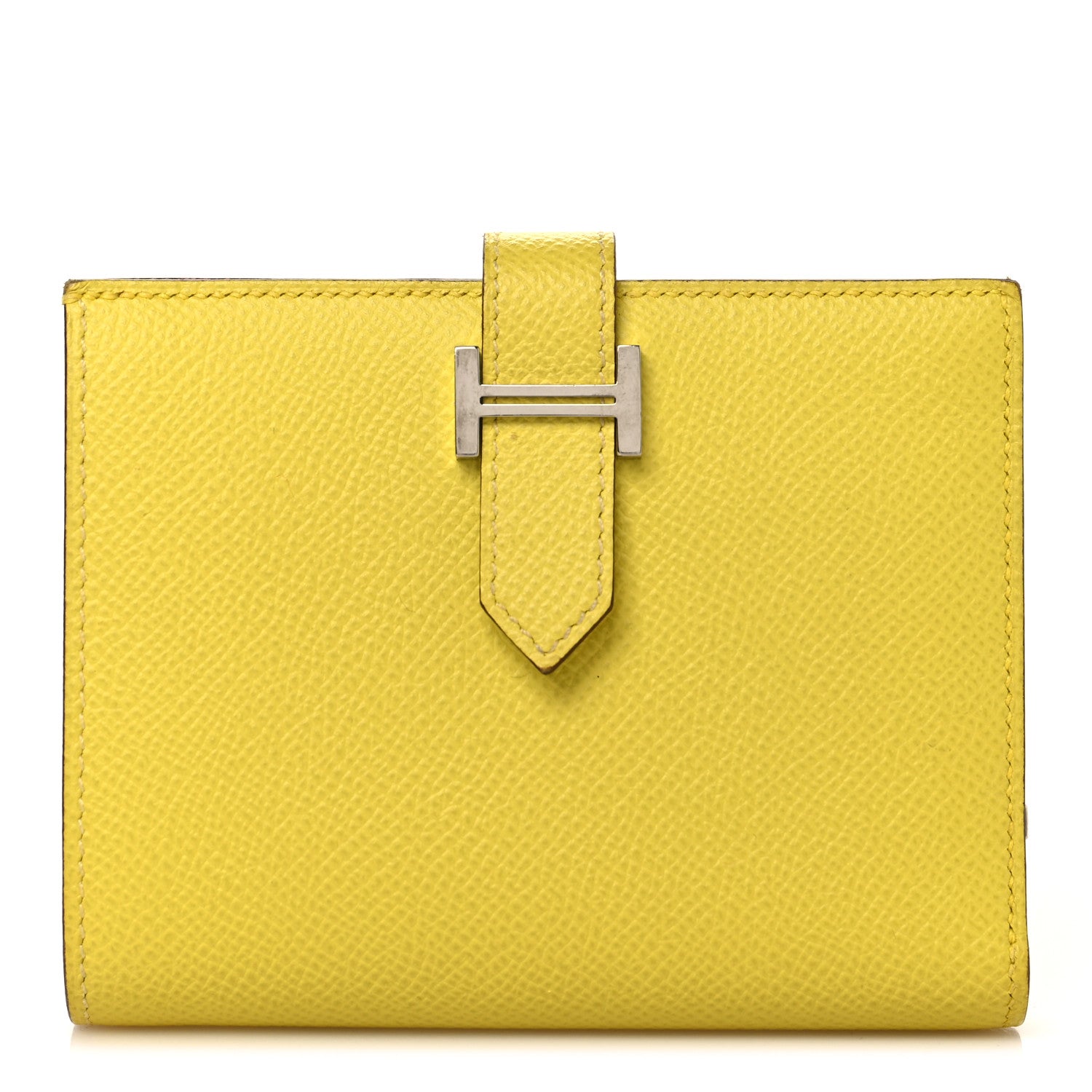 Hermes Epsom Verso Bearn Compact Wallet Lime Mauve Silvestre 1 of 8