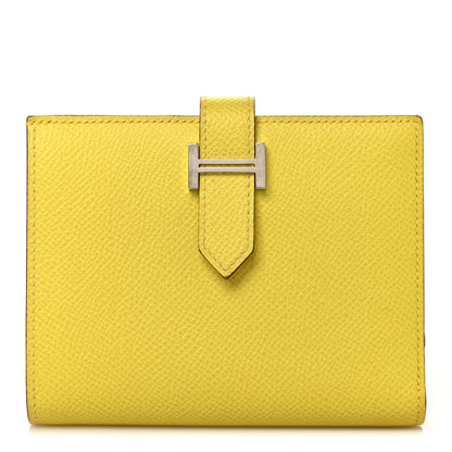 Hermes Epsom Verso Bearn Compact Wallet Lime Mauve Silvestre 1 of 8