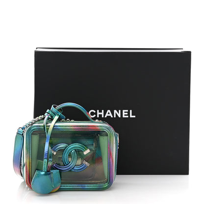 Chanel PVC Patent Calfskin Patent Lambskin Small CC Vanity Case Green 13 of 13