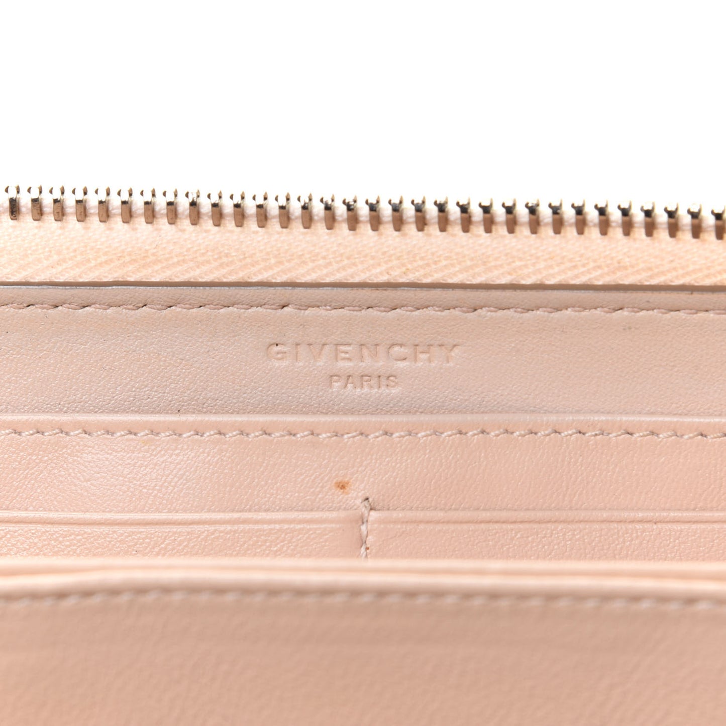 Calfskin Studded Pandora Zip Around Wallet Nude Pink