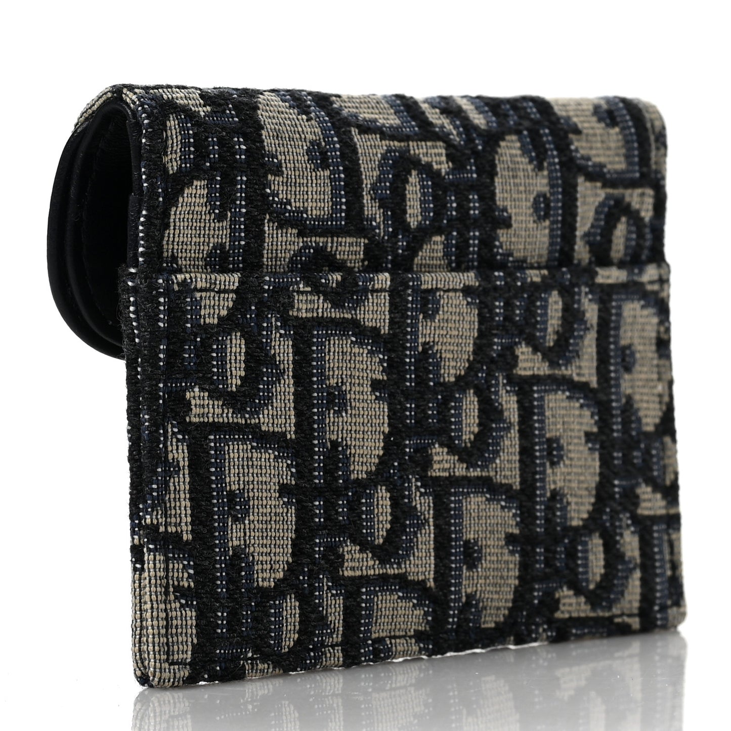 Oblique Saddle Card Holder Blue