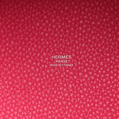 Hermes Taurillon Clemence Swift Eclat Picotin Lock 22 MM Framboise Rouge Sellier 6 of 12