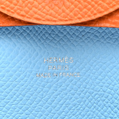 Hermes Epsom Bastia Verso Coin Purse Orange Celeste 6 of 7