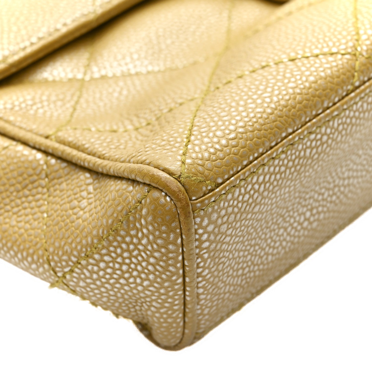 Chanel Metallic Caviar Quilted Medium Single Flap Beige 16 of 18