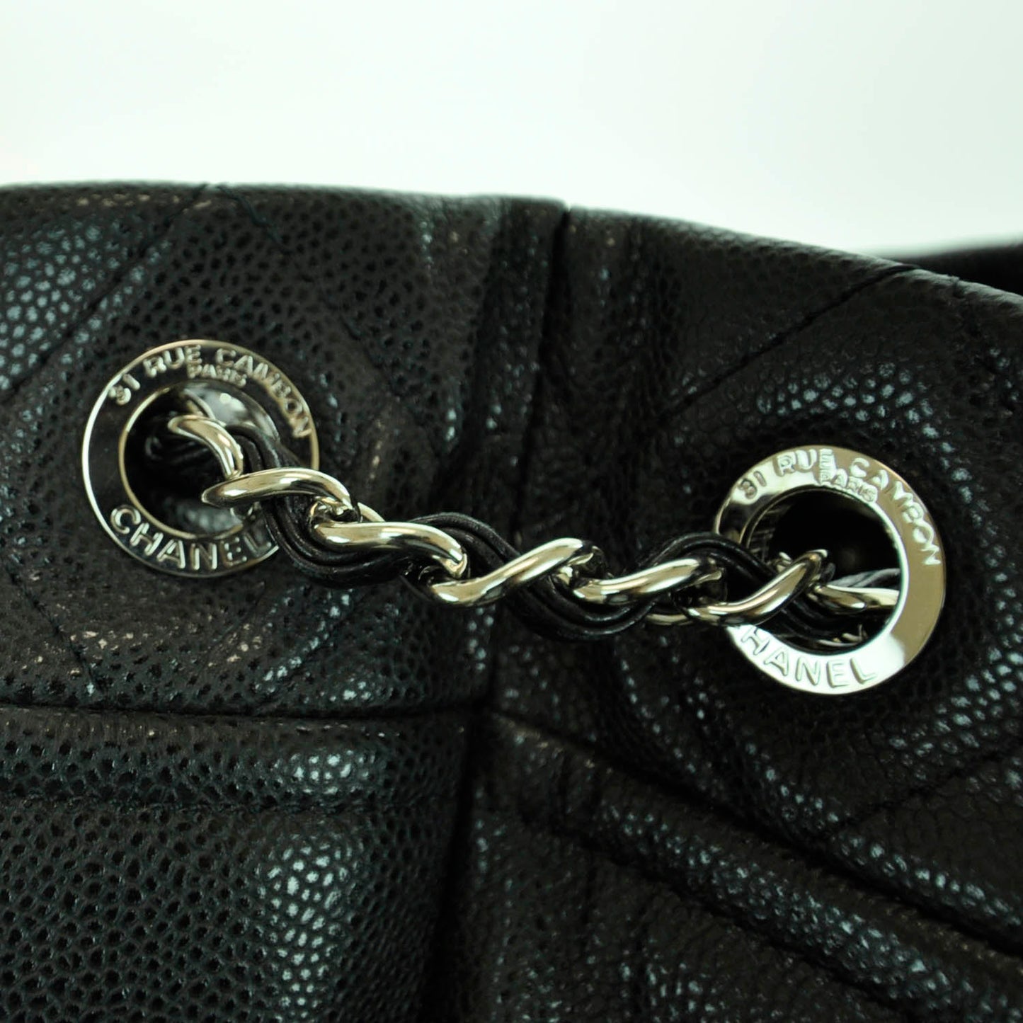 Washed Caviar Timeless Large Shopping Tote Black