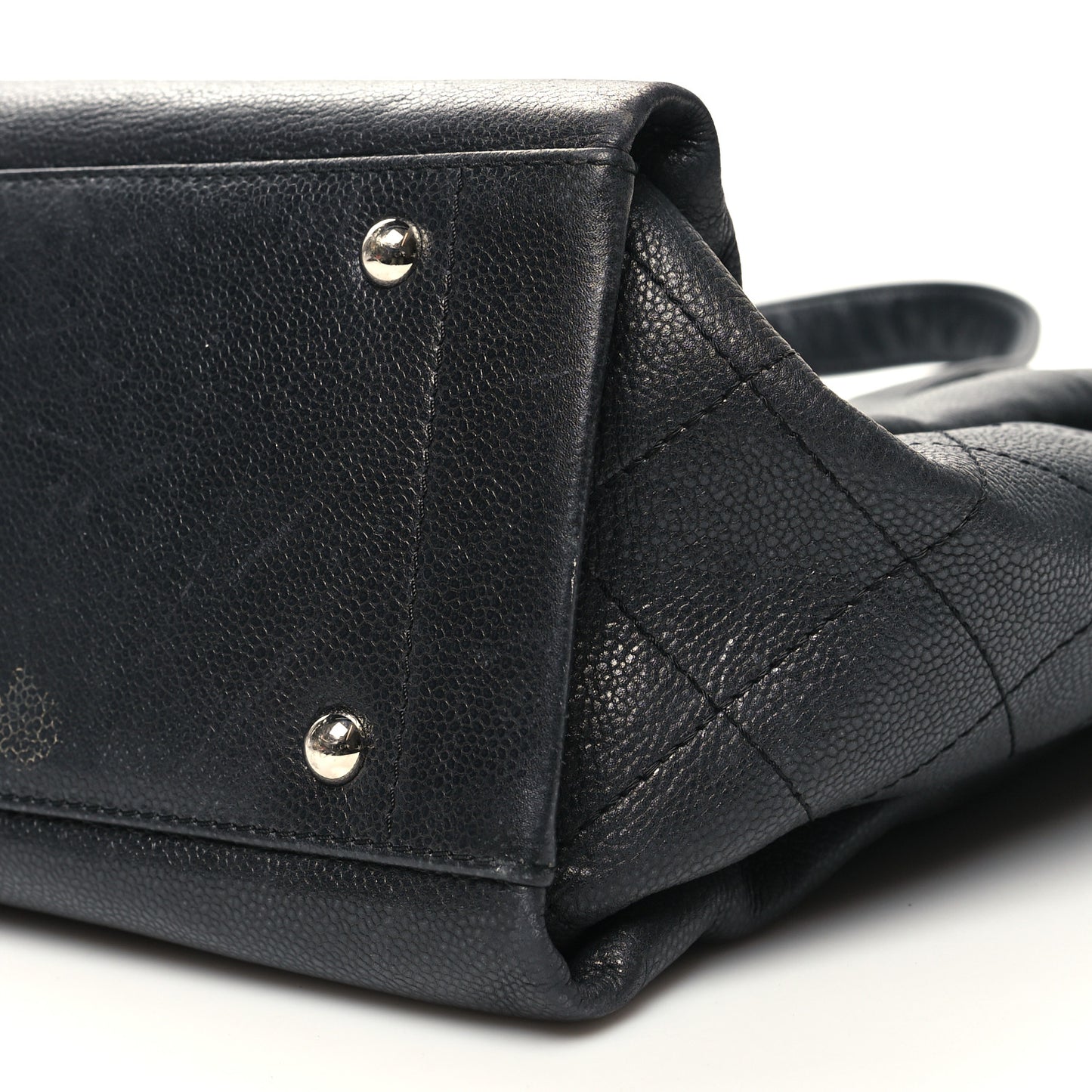 Caviar Stitched CC Shopper Tote Black