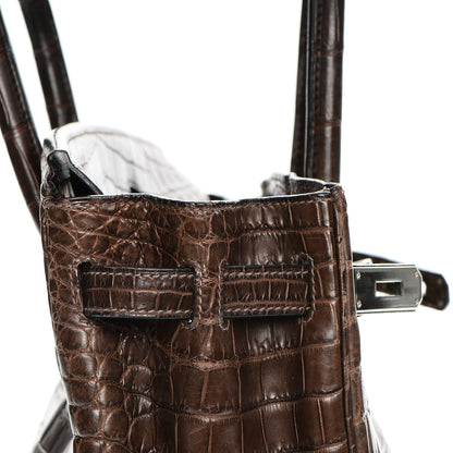 Hermes Matte Niloticus Crocodile Birkin 30 Chocolate 17 of 27