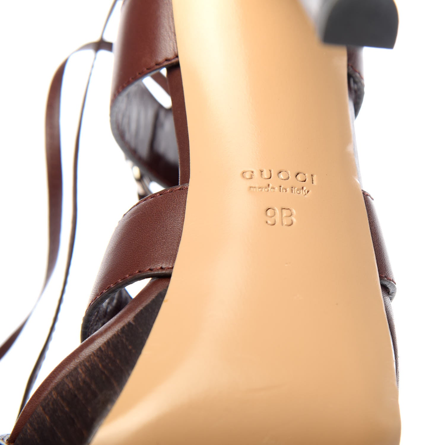 Gucci Calfskin Strappy Platform Sandals 9 Spice 9 of 10