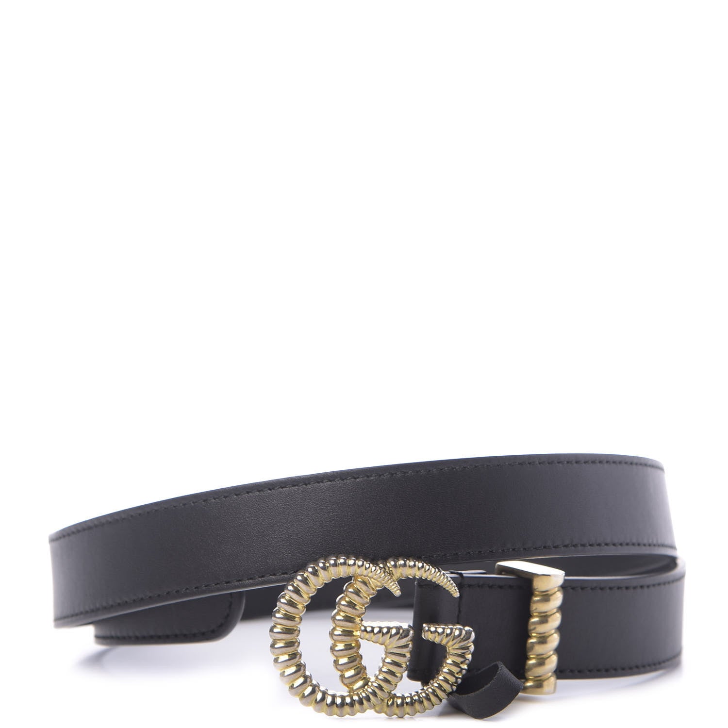 Gucci Moon Calfskin Torchon Double G 25mm Belt 80 32 Black 1 of 8