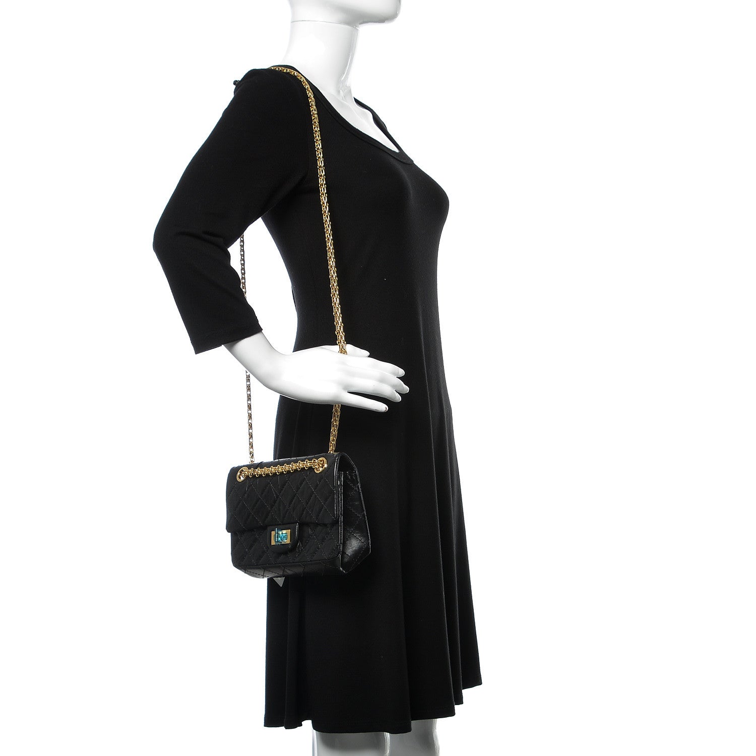 Chanel Aged Calfskin Quilted 2.55 Reissue Mini Flap Black 2 of 10