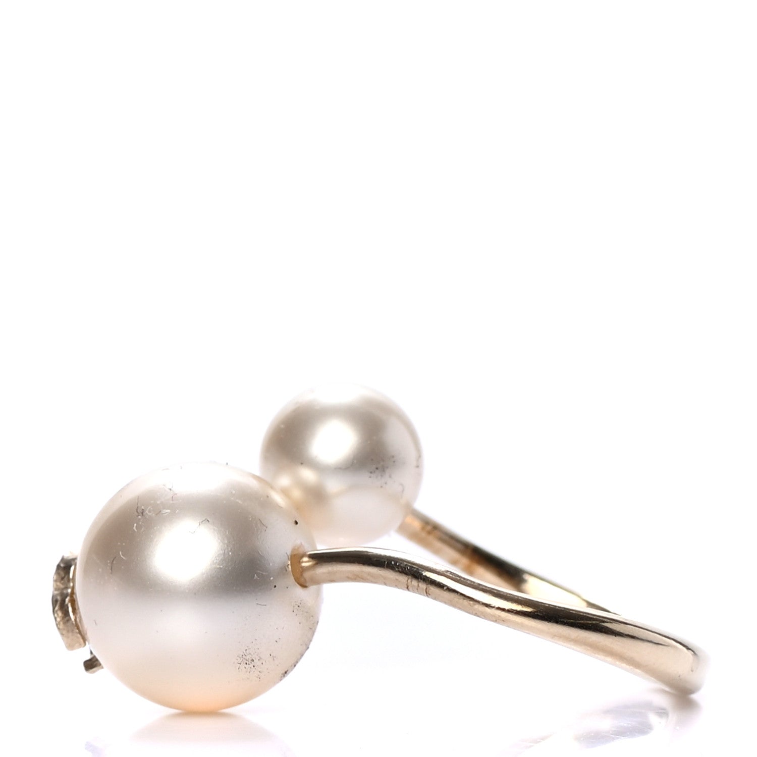Chanel Pearl CC Ring 3 Gold Pearly White 3 of 5