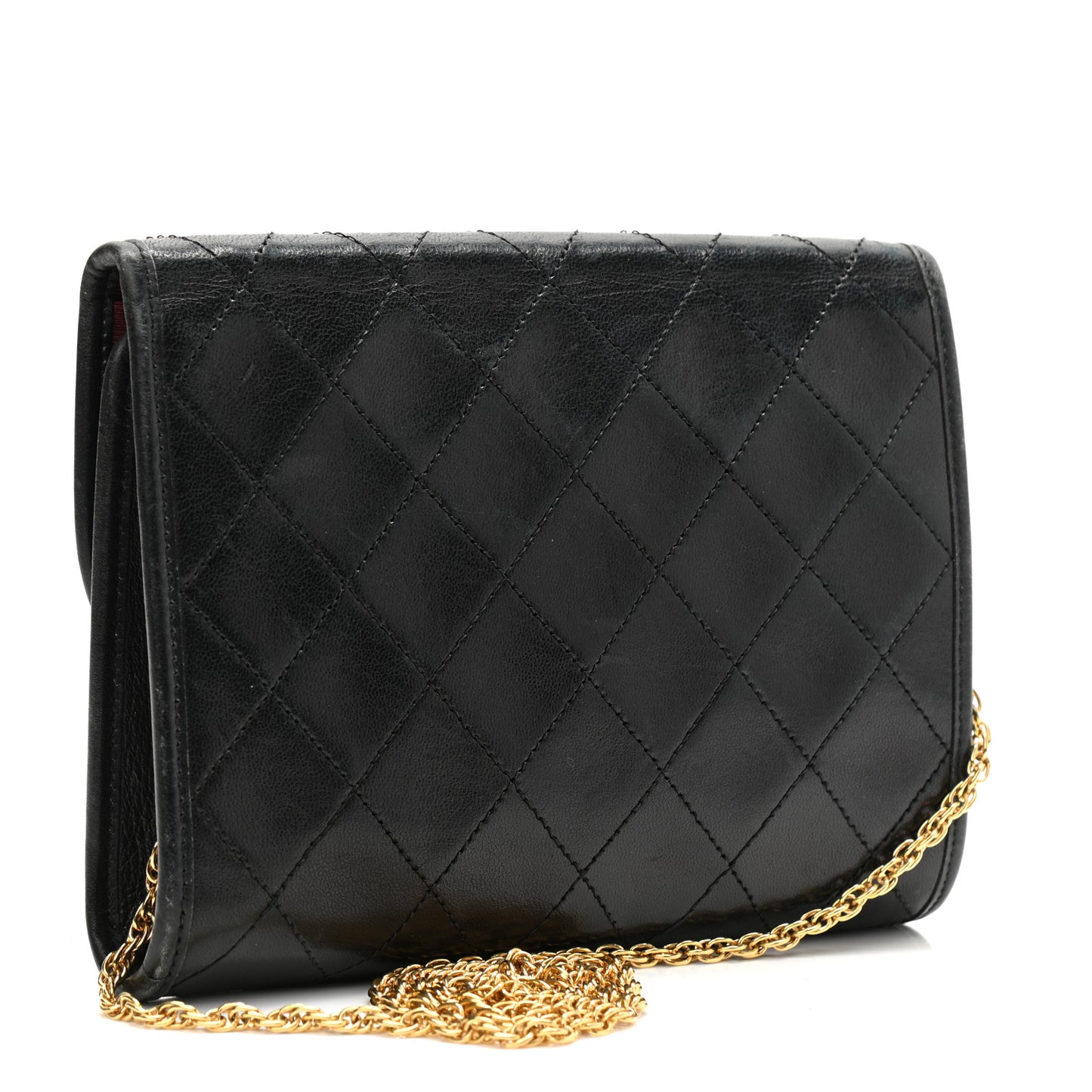 Lambskin Quilted Mini Evening Flap Black