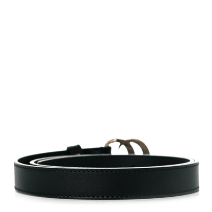 Gucci Calfskin Pearl Double G 20mm Belt 70 28 Black Cream 2 of 4