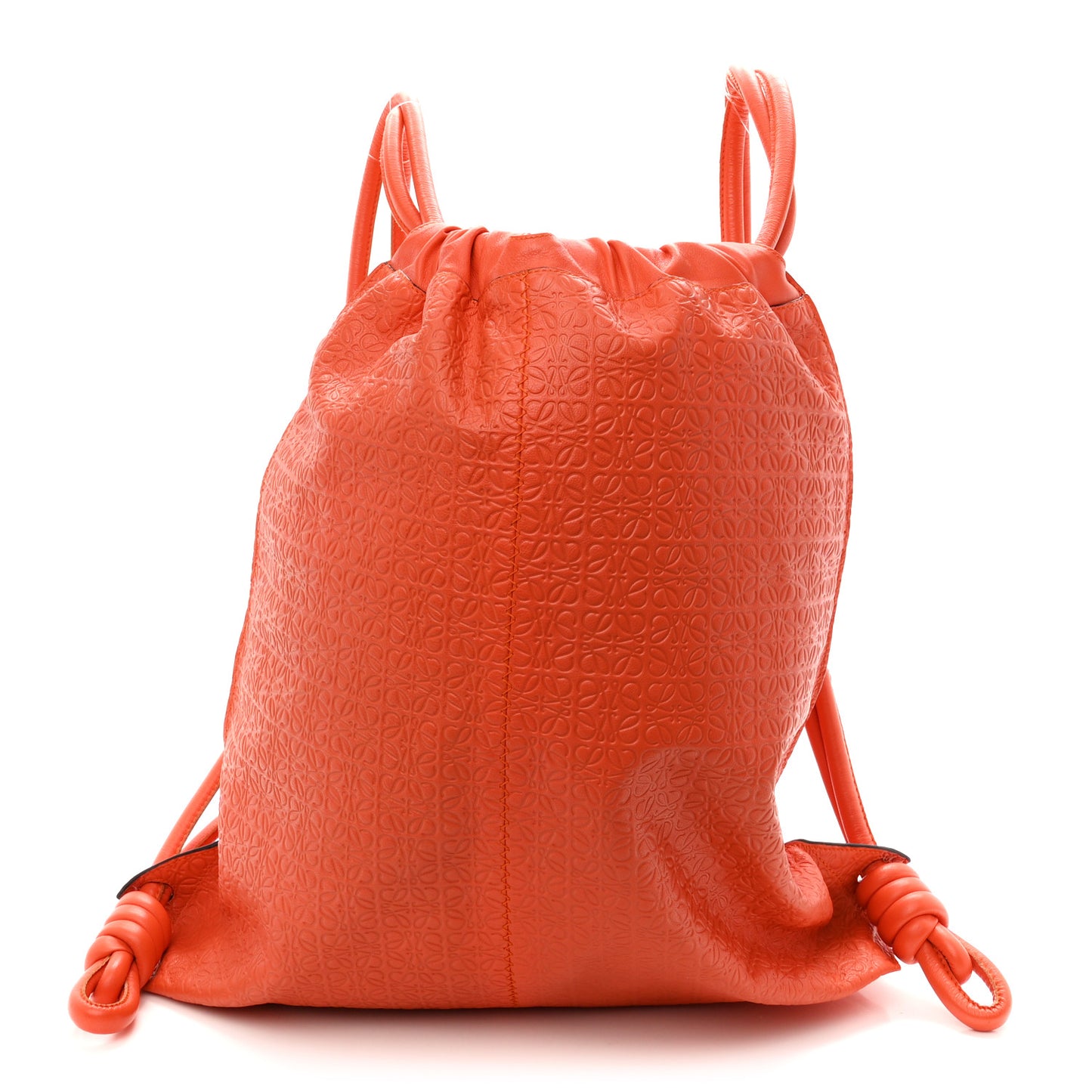 Calfskin Embossed Anagram Yago Knot Bag Orange