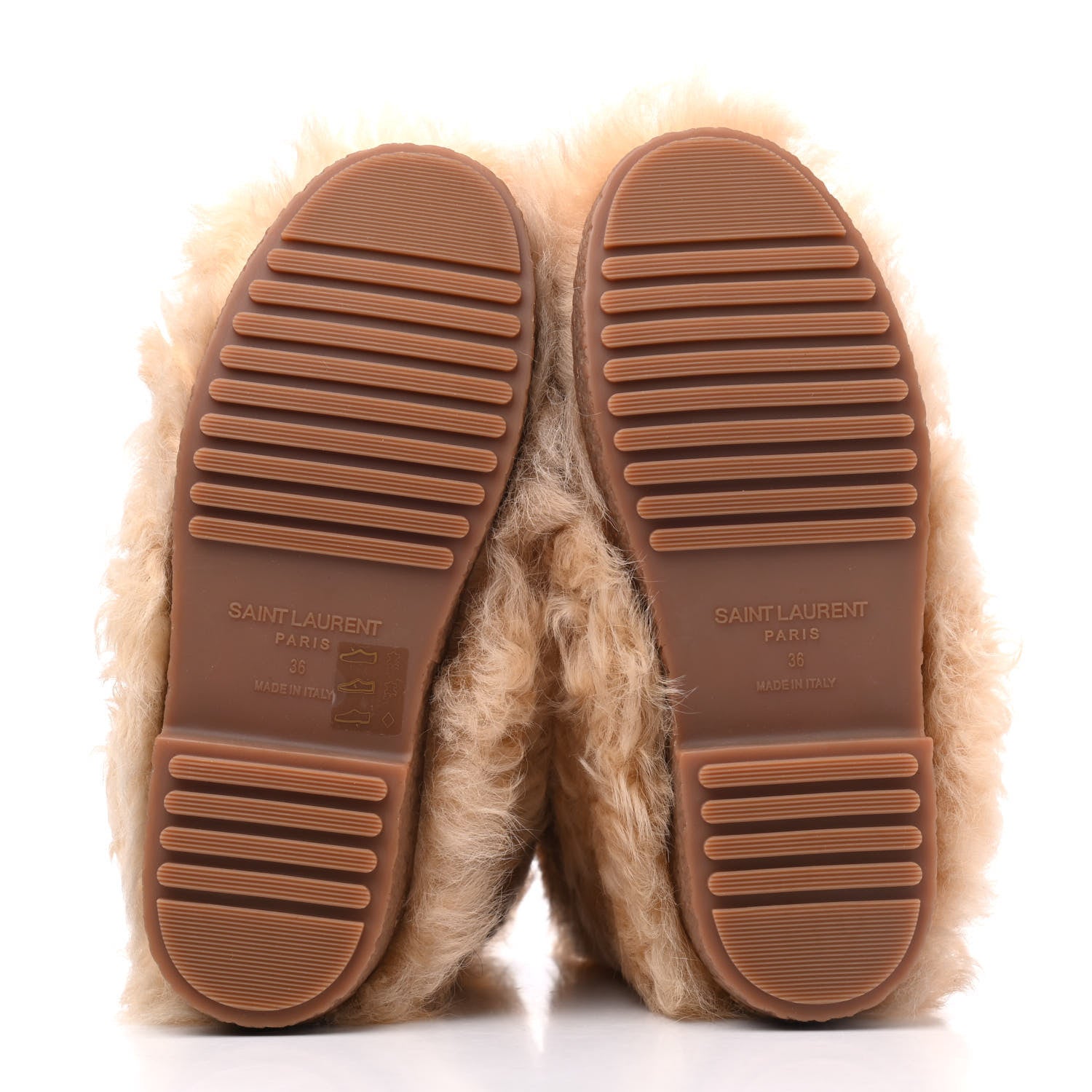 Saint Laurent Shearling Lamb Boots 36 Cream 5 of 9