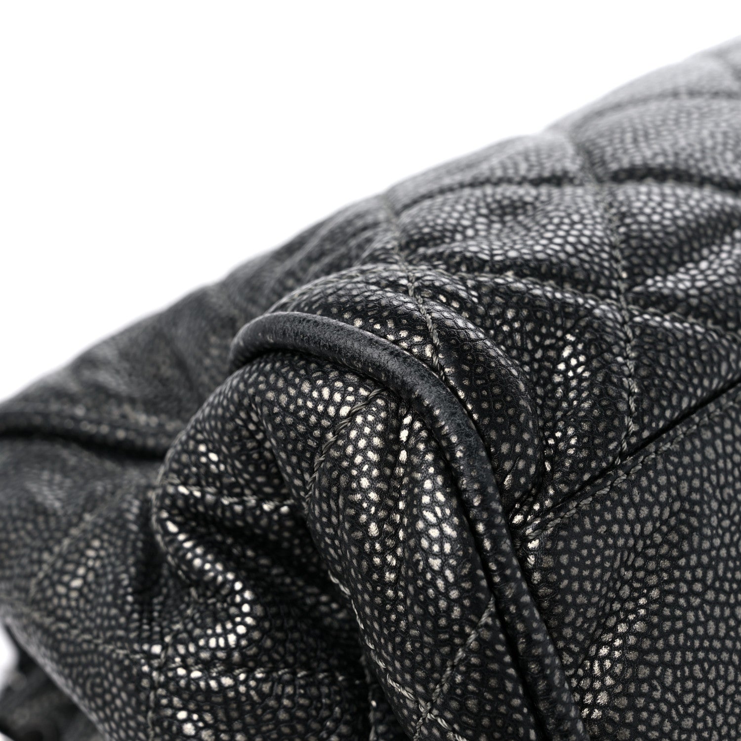 Chanel Metallic Caviar Quilted Timeless Accordion Flap Dark Silver 10 of 14