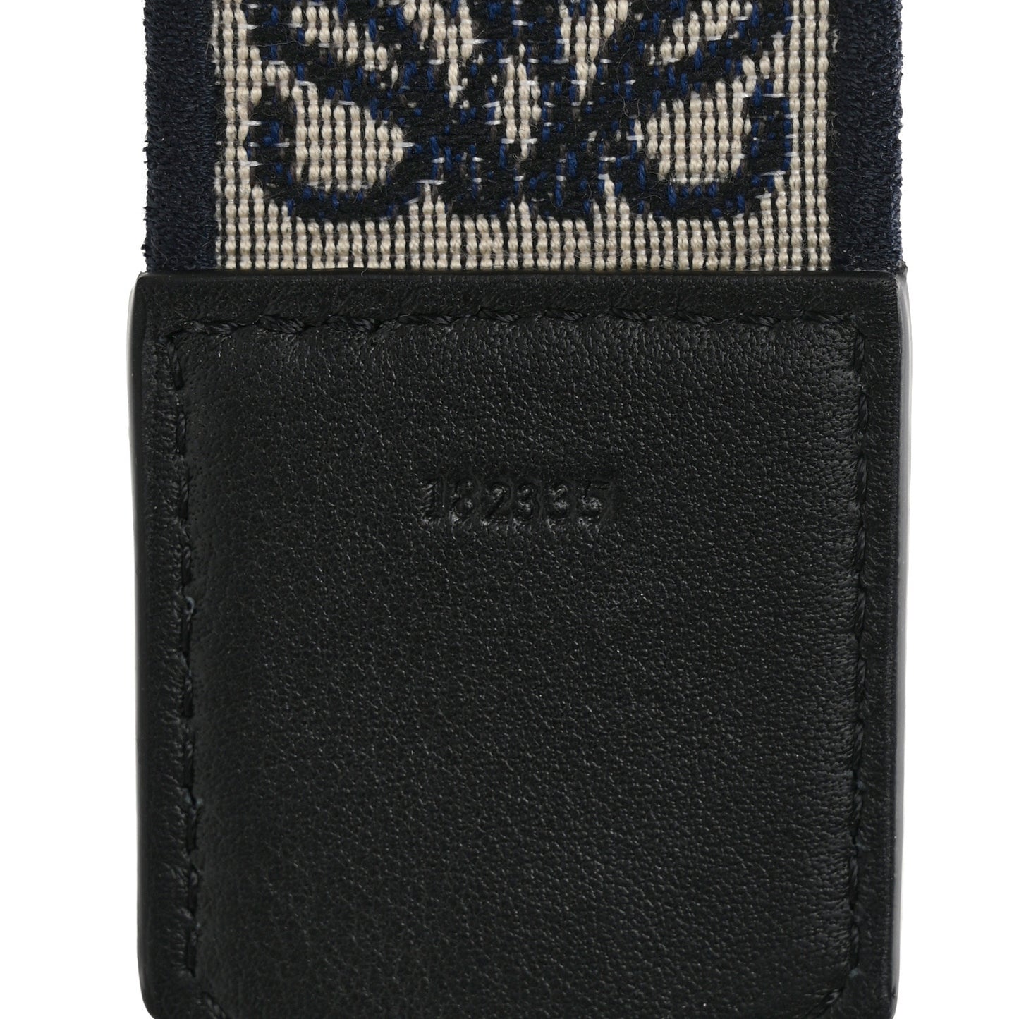 Calfskin Jacquard Anagram Strap Navy Black