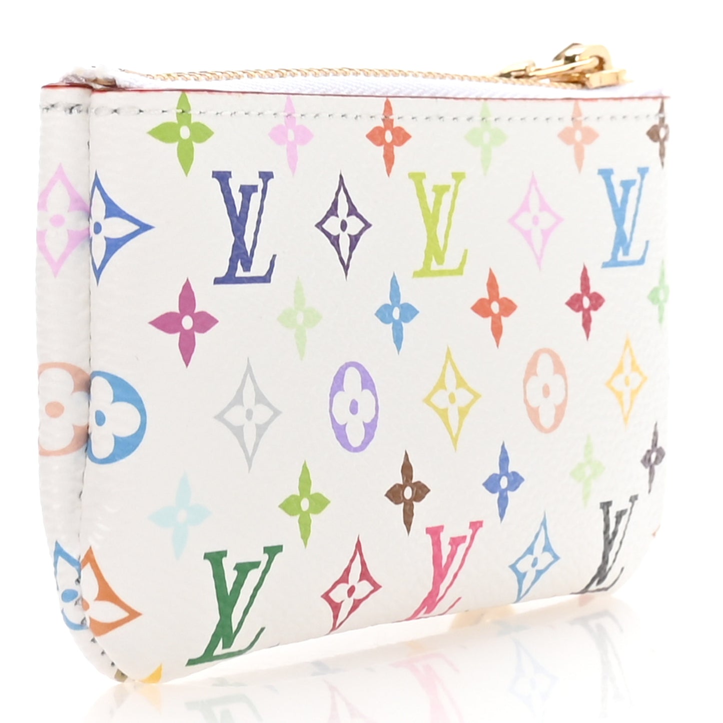 LV X TM Monogram Multicolor Key Pouch White