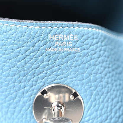Hermes Taurillon Clemence Lindy 30 Bleu Jean 6 of 10