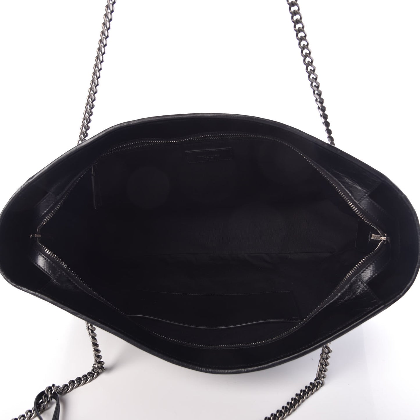 Crinkled Calfskin Matelasse Monogram Large Niki Shopping Tote Bag Black