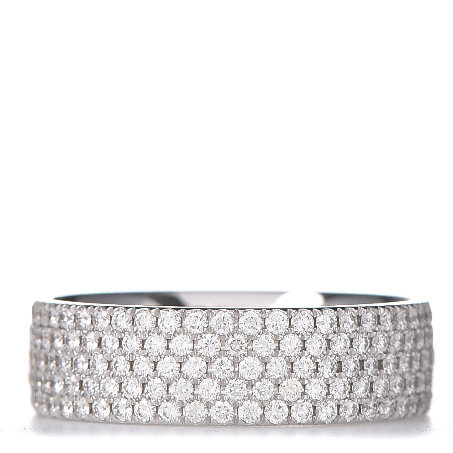 18K White Gold Diamond Metro Five-Row Ring 47 4