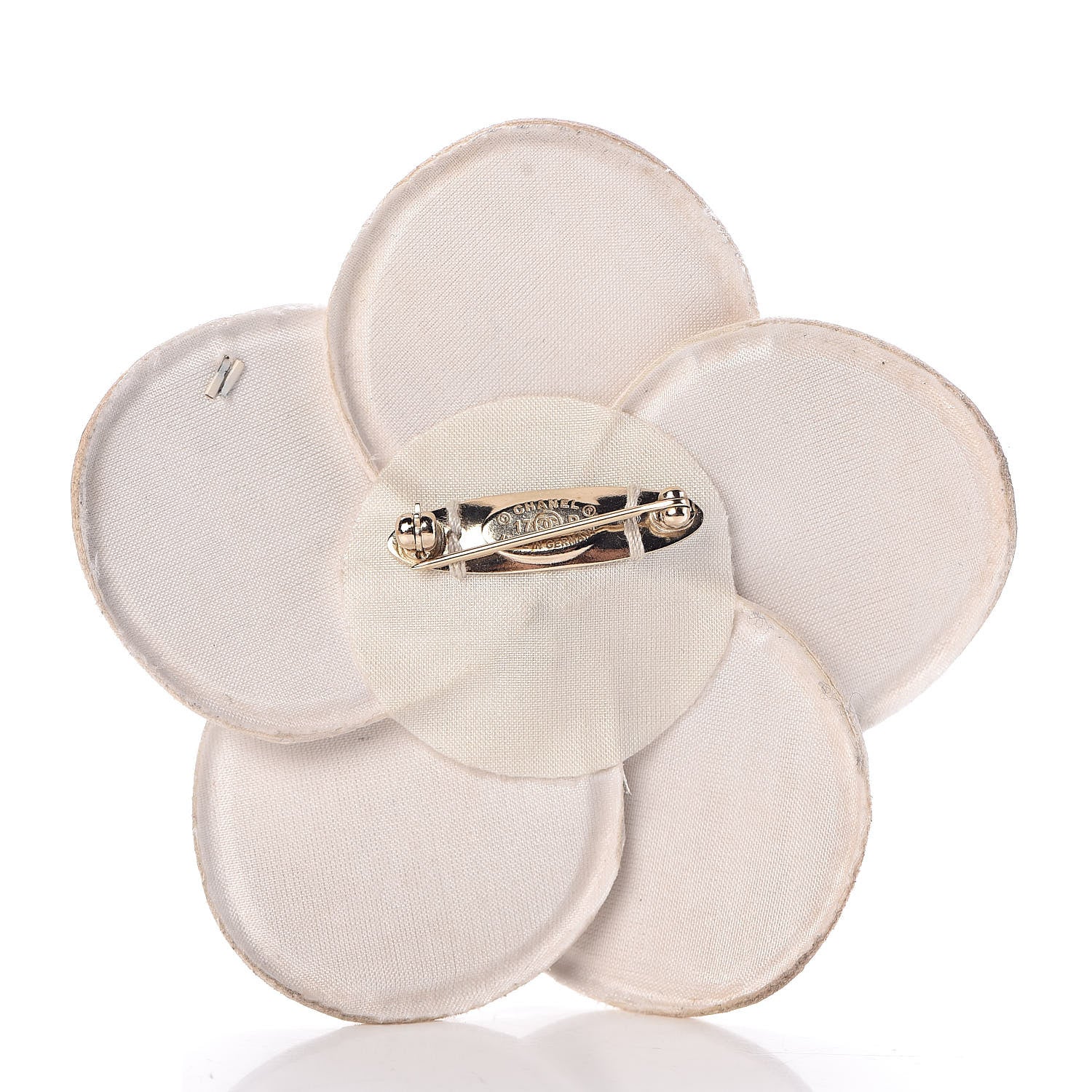 Chanel Lambskin Grosgrain Camellia Brooch Black White 3 of 5