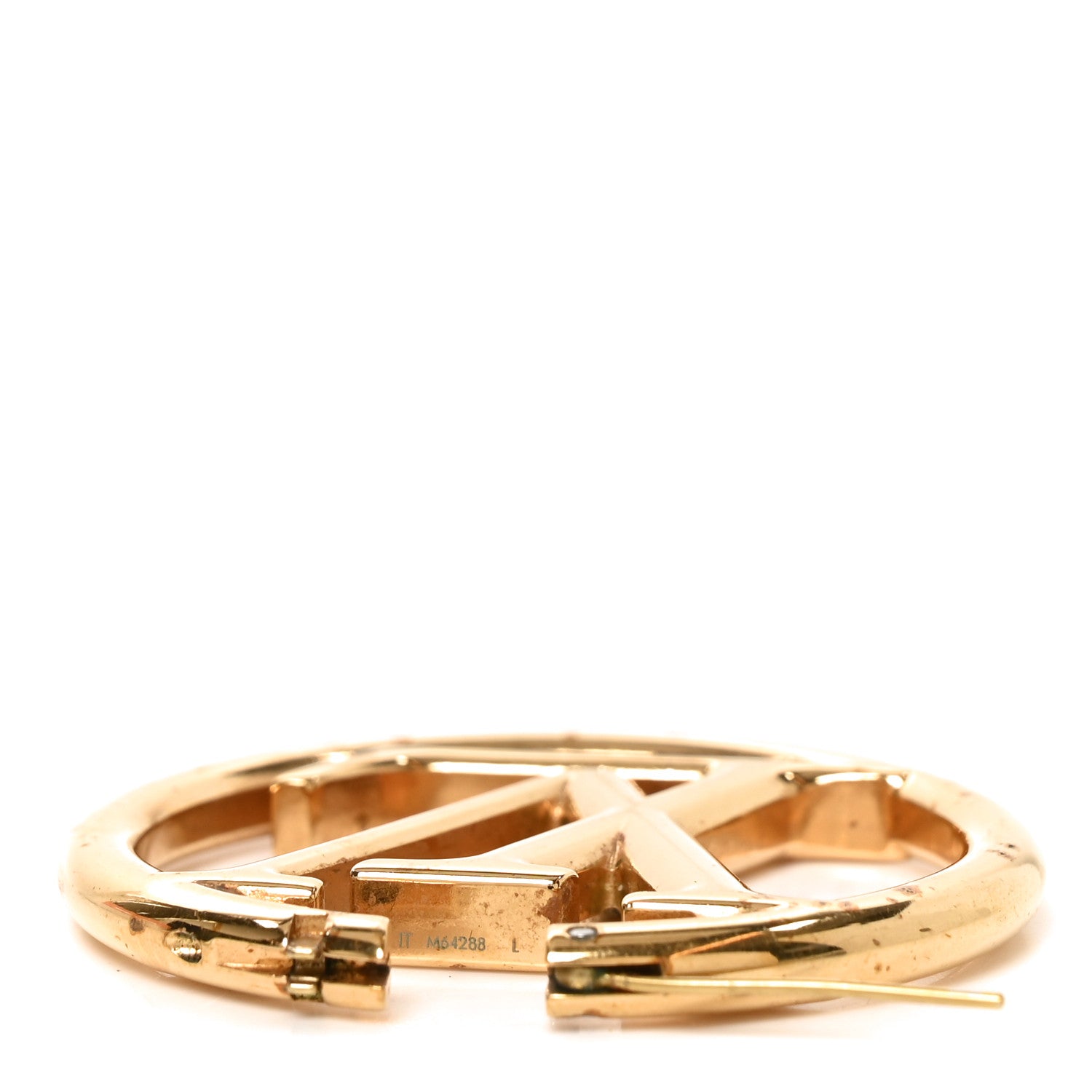 Louis Vuitton Metal Louise Hoop Earrings Gold 4 of 4