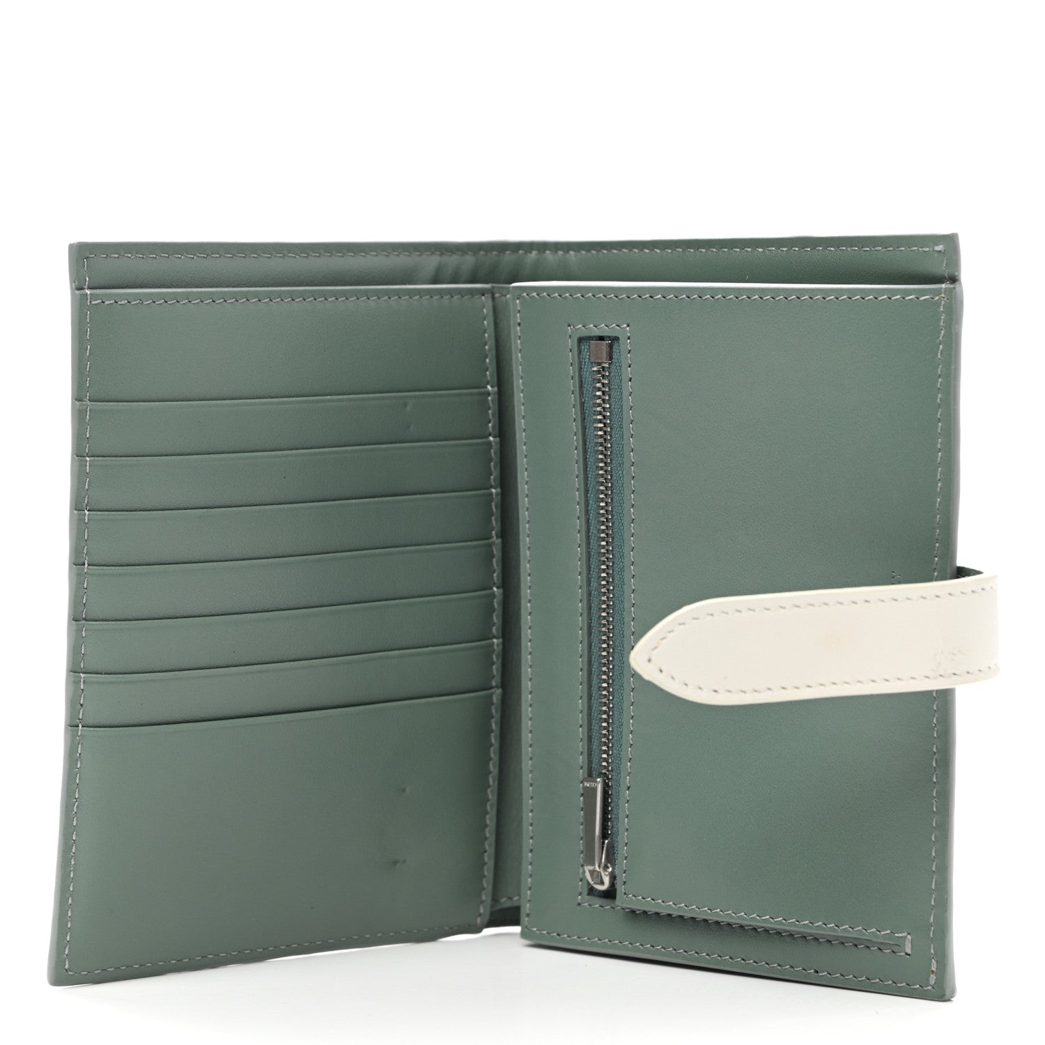 Celine Grained Calfskin Medium Multifunction Strap Wallet Green 5 of 10