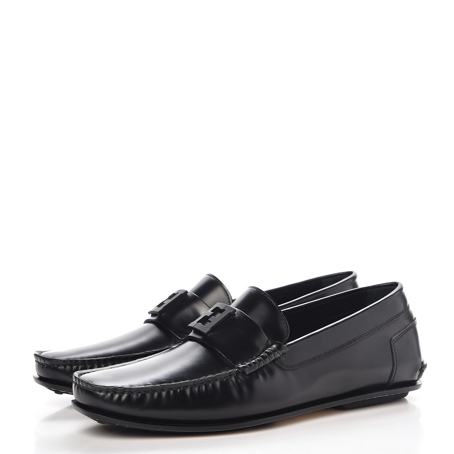 Vitello Spazzolato Moccasin Loafers 8 Black