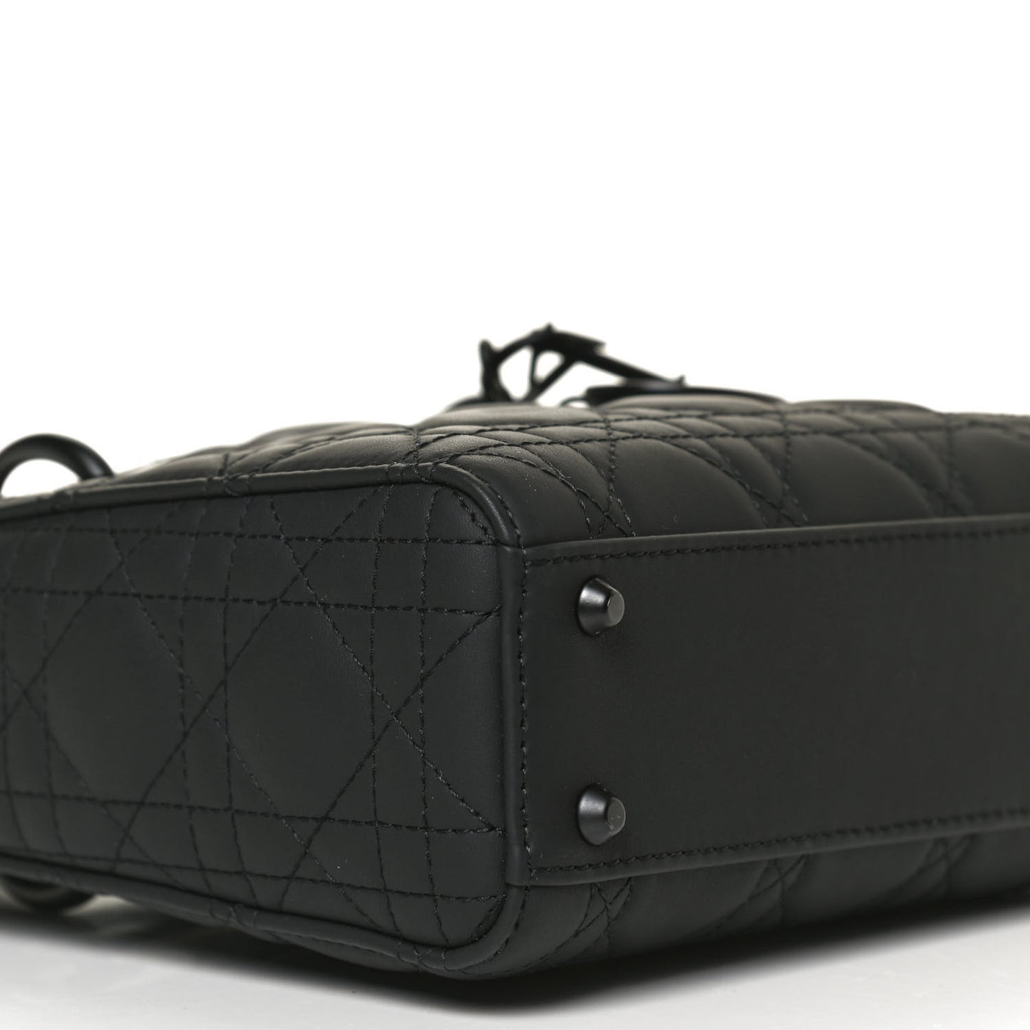 Ultra Matte Calfskin Cannage Mini Lady Dior Black