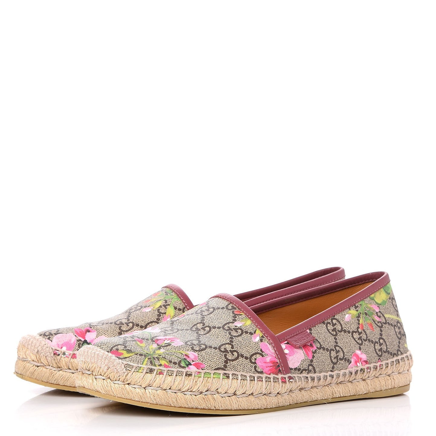 GG Supreme Monogram Blooms Espadrilles 39 Beige Multicolor Dry Rose