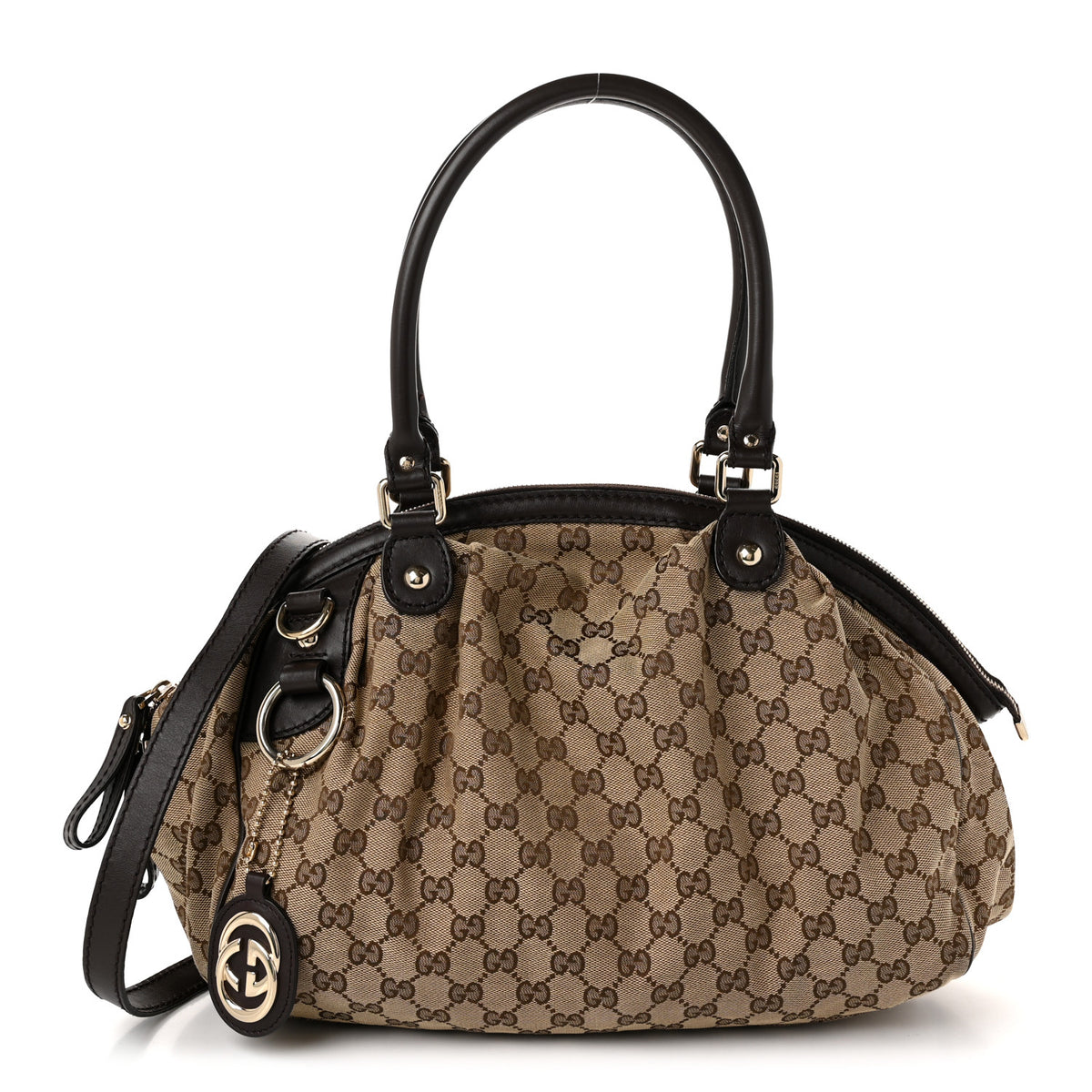 Gucci Monogram Medium Sukey Boston Bag Brown 1 of 11