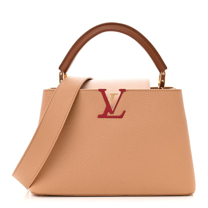 Louis Vuitton Taurillon Capucines MM Arizona Beige Wood Brown 1 of 10