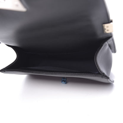 Chanel Calfskin Tweed Chain Chevron Small Boy Flap Black 5 of 11