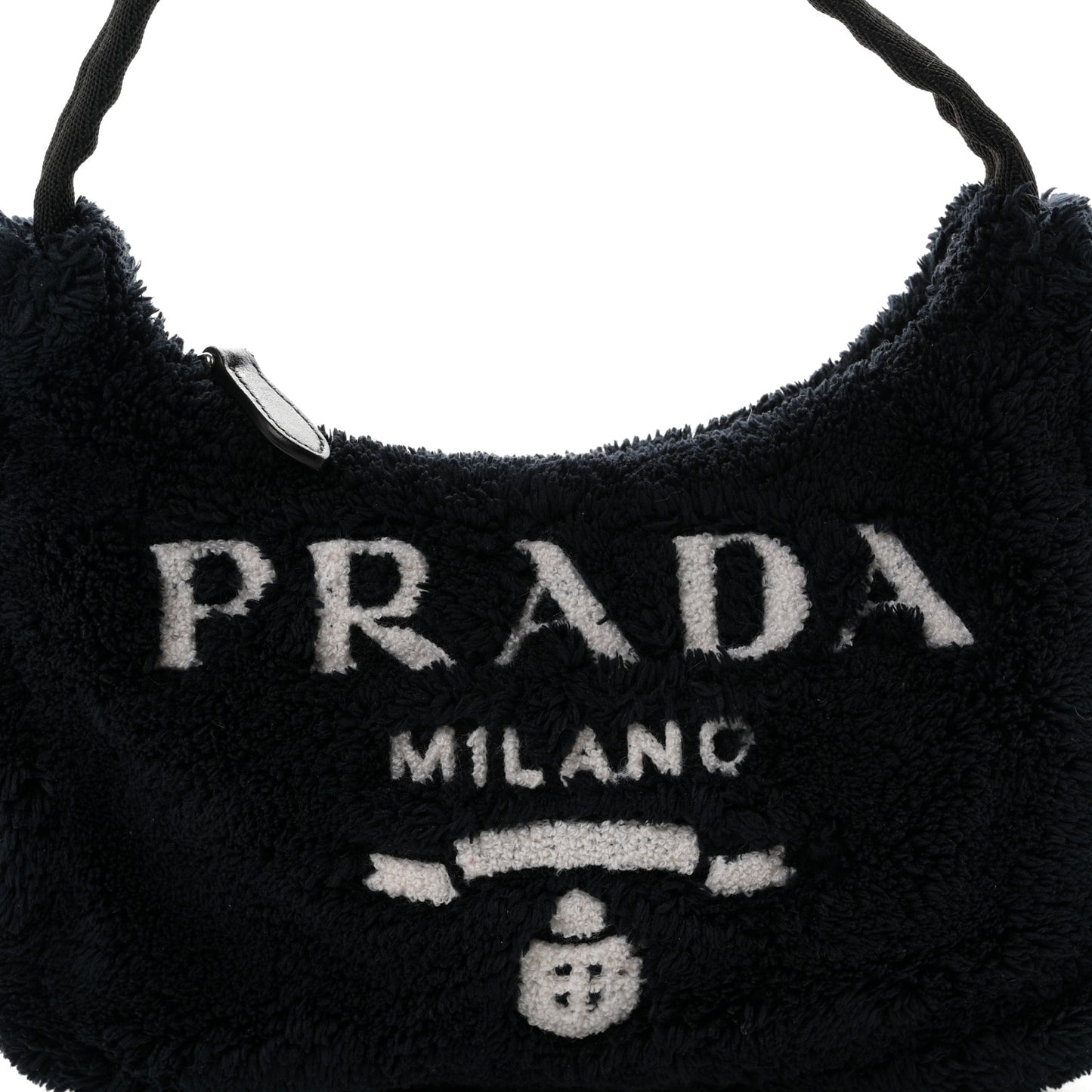 Terry Cloth Mini Re-Edition 2000 Bag Black White Black White